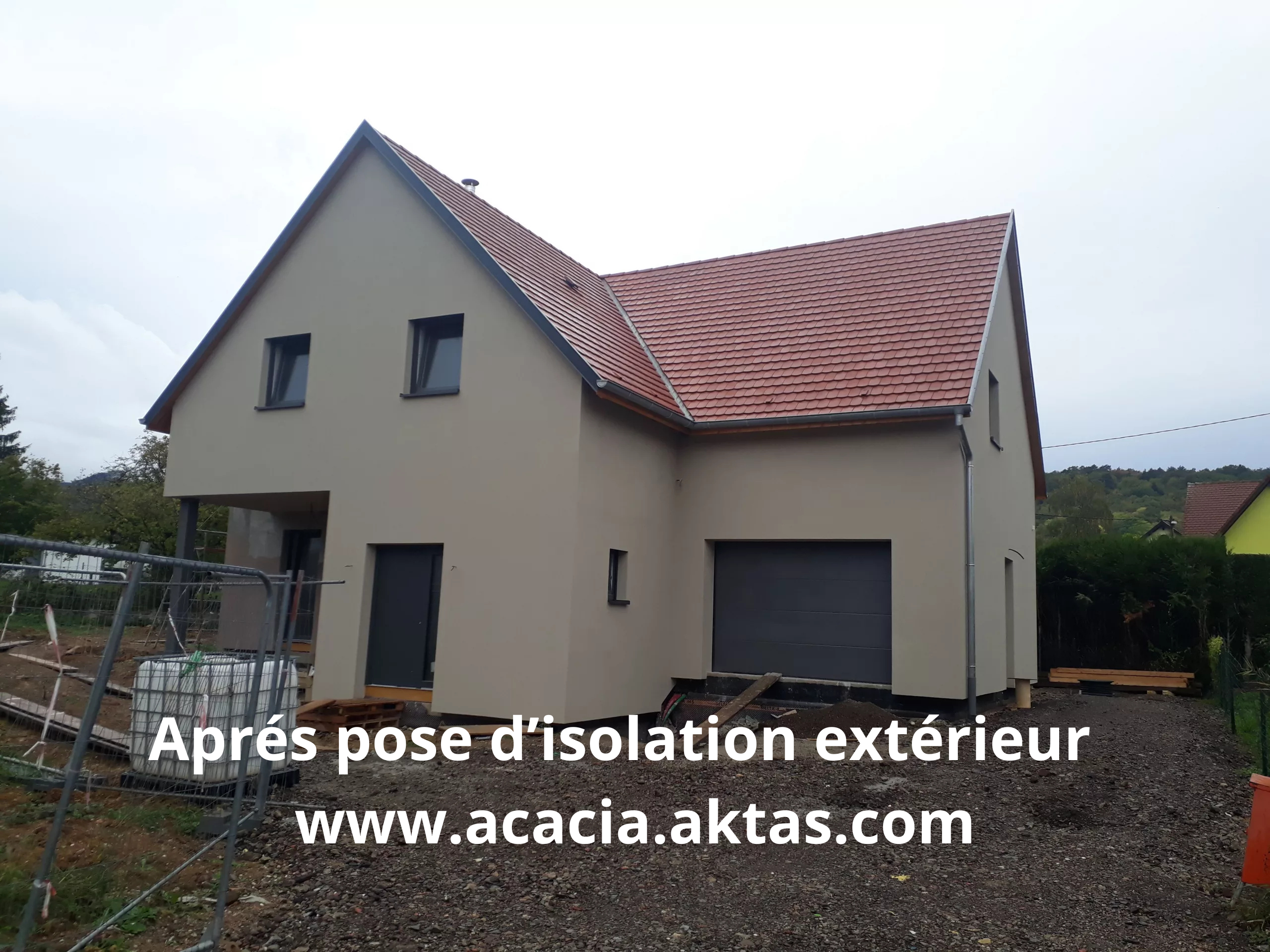 Façade finie avec ITE Hattmatt